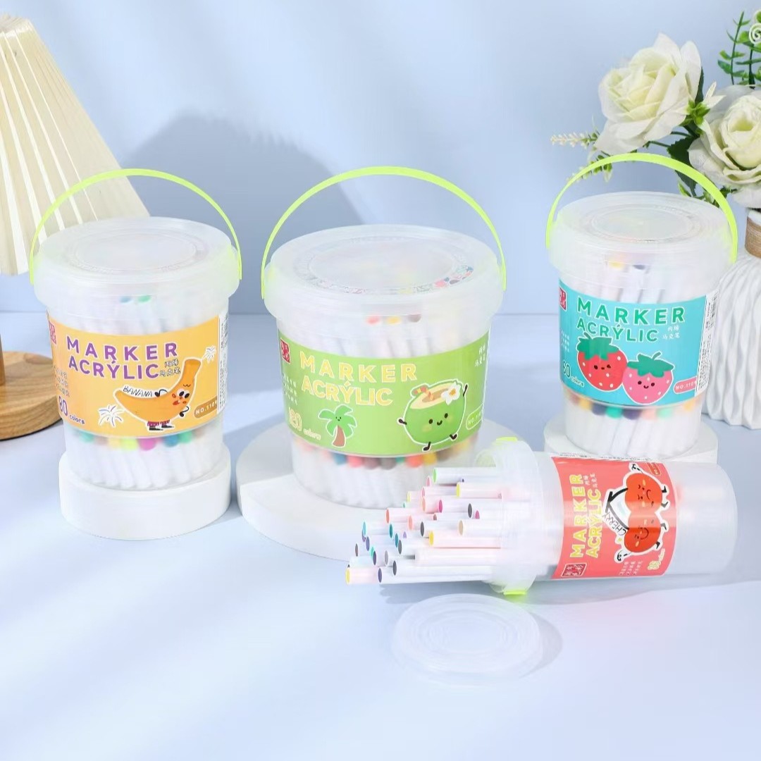 Bucket-Pack Soft Tip Acrylic Markers